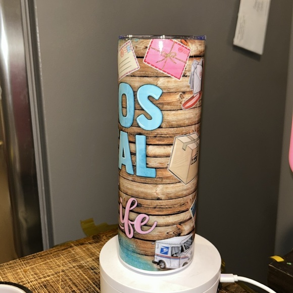 POSTAL LIFE W/usps details  20 oz stainless steel tumbler in blue or green NWT - Picture 3 of 9